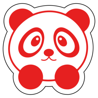 Sweet Little Panda Sticker (Red)
